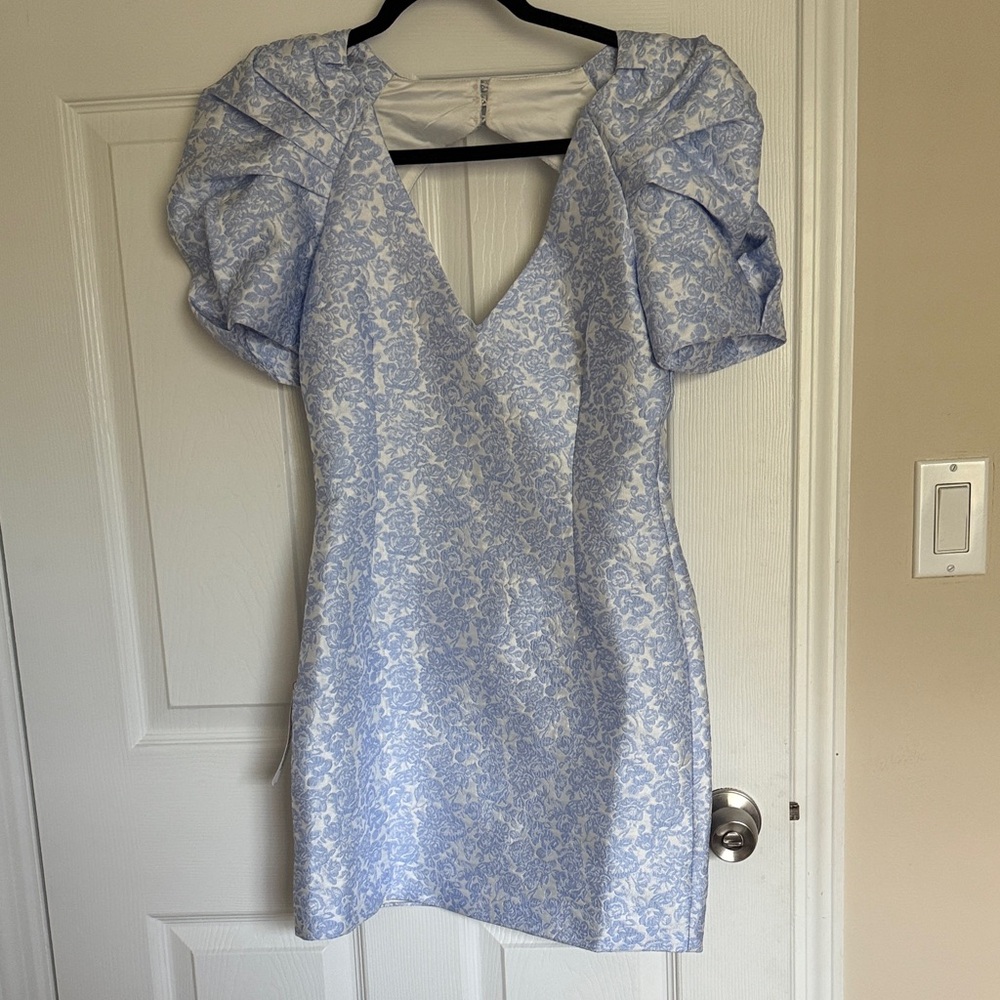 Bardot Light Blue Lace Mini Dress